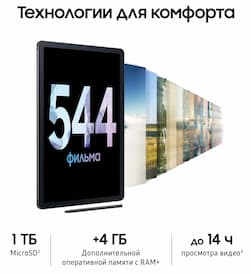 Планшет 10.4″ Samsung Galaxy Tab S6 Lite LTE 4Gb, 128Gb, серый (РСТ)— фото №4