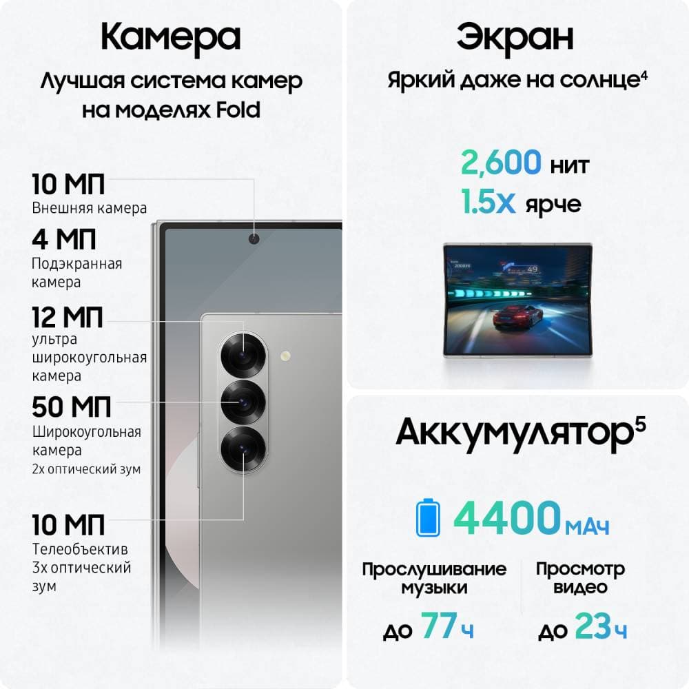 Смартфон Samsung Galaxy Z Fold6 1024Gb, синий (РСТ)— фото №4