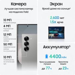 Смартфон Samsung Galaxy Z Fold6 256Gb, синий (РСТ)— фото №4